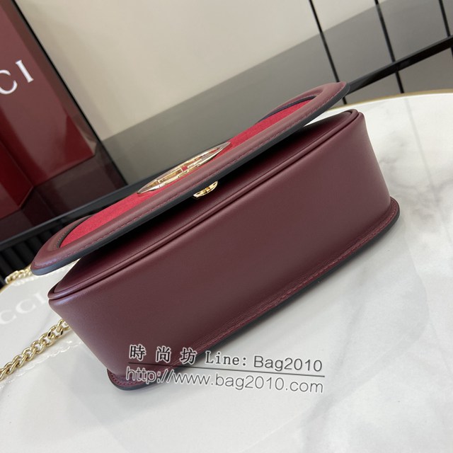 Gucci專櫃古馳最新款Blondie系列迷你肩背包磨砂原廠皮斜挎女包 jh2118型號：815711
